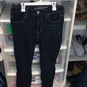 Dark washed skinny jeans